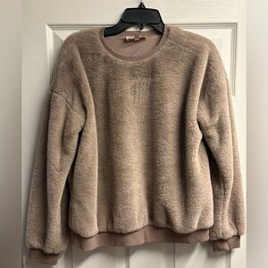Philosophy Anthropologie Faux Fur Cozy Teddy Crewneck Sweater Size Medium